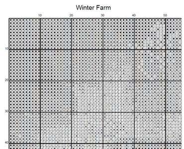 Stitching Jules Design Cross Stitch Pattern Winter Country Farm Full Coverage Counted Cross-Stitch Pattern (Digital Download)