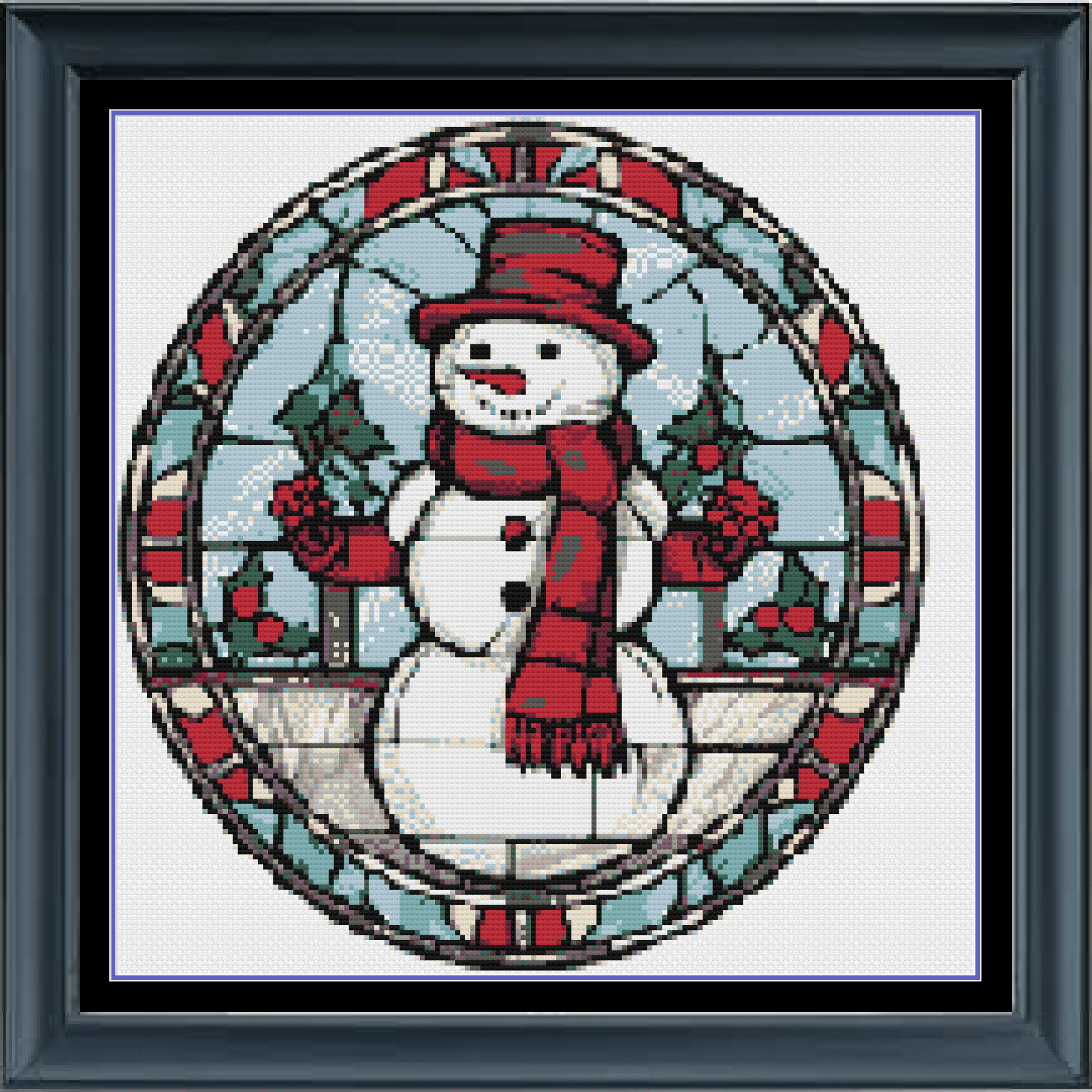 Stitching Jules Design Cross Stitch Pattern Winter Snowman Cross-Stitch Pattern Instant PDF Download