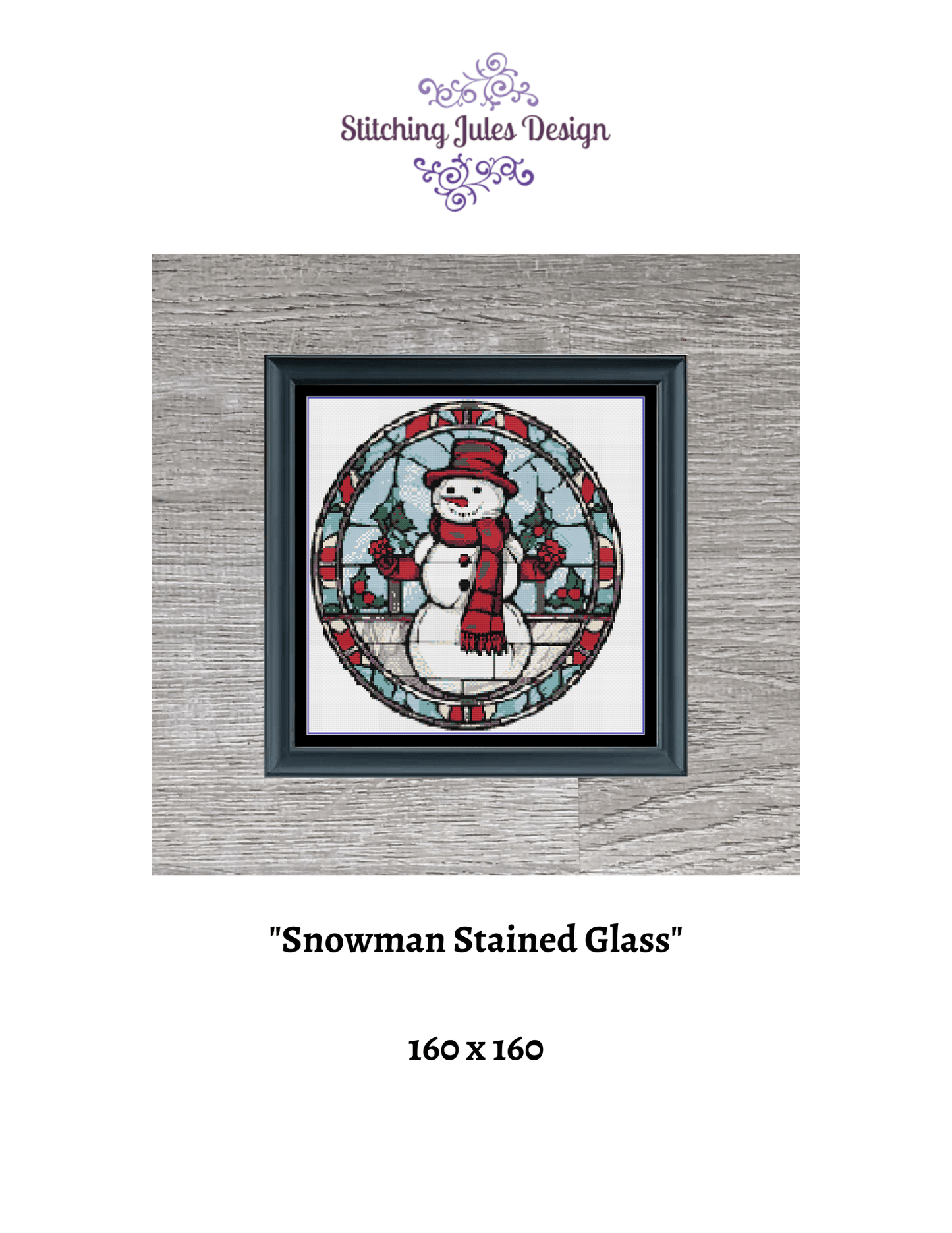 Stitching Jules Design Cross Stitch Pattern Winter Snowman Cross-Stitch Pattern Instant PDF Download