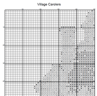Stitching Jules Design Cross Stitch Pattern Winter Village Christmas Carolers Counted Cross-Stitch Pattern (Digital Download)