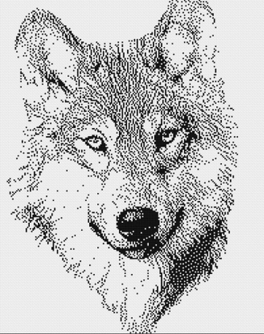 Stitching Jules Design Cross Stitch Pattern Wolf Monochromatic Cross Stitch Digital Downloadable Pattern