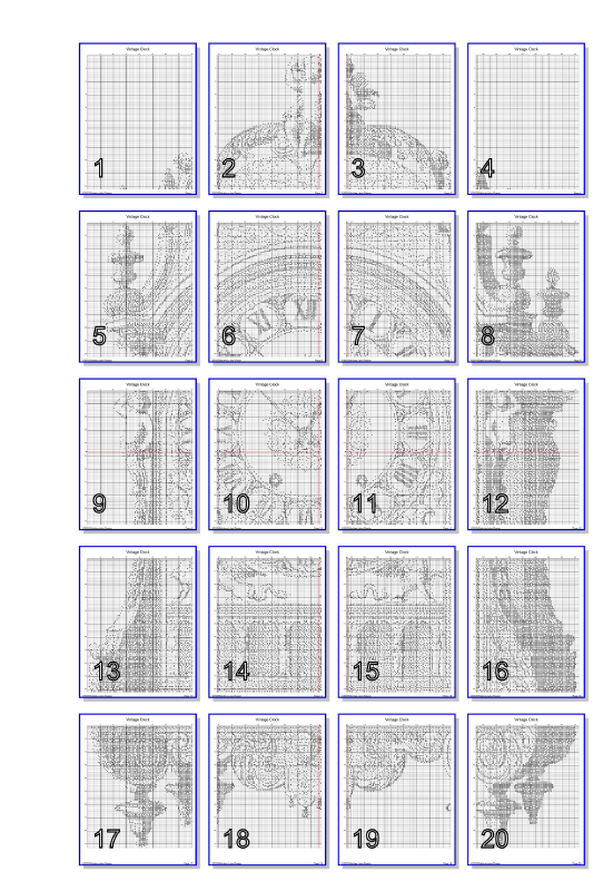 Stitching Jules Design Vintage Clock Time Piece Monochrome Blackwork Counted Cross Stitch Pattern Digital Download