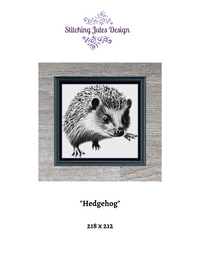 Thumbnail for Hedgehog Animal Counted Cross Stitch Pattern | Animal Cross Stitch Pattern | Monochrome Blackwork | Instant Download PDF