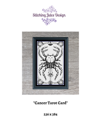 Thumbnail for Cancer Tarot Card Cross Stitch Pattern | Astrology Horoscope Zodiac Cross Stitch Pattern | Monochrome Blackwork | Instant Pattern PDF
