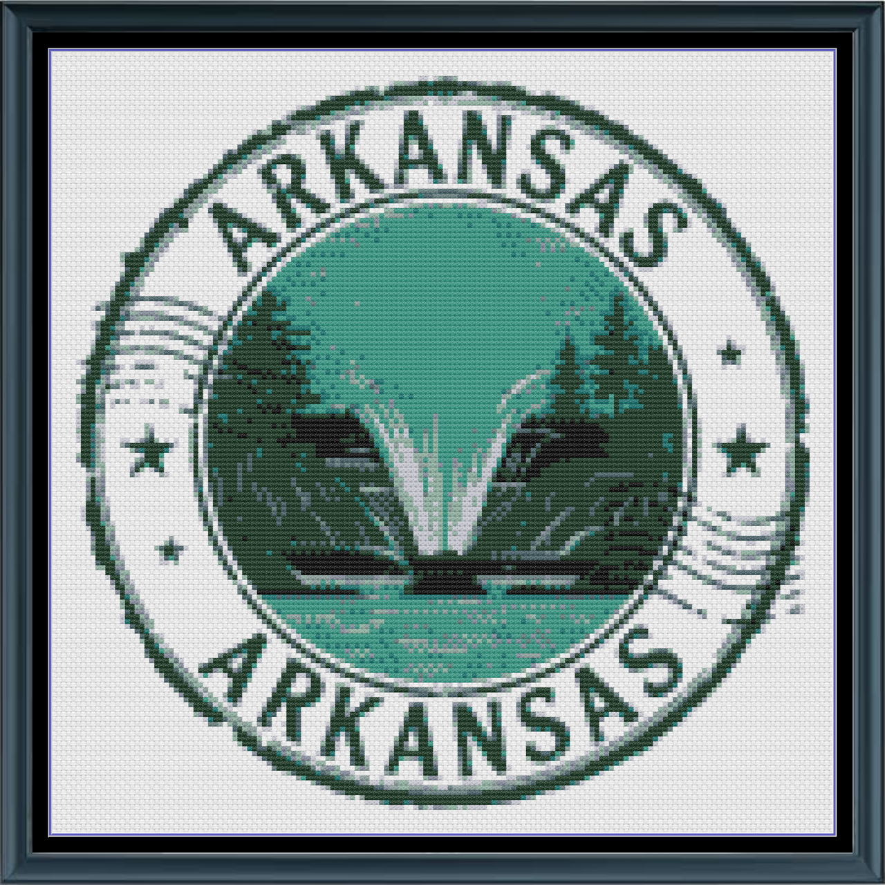 Arkansas Ozarks Little Rock US State Counted Cross Stitch Pattern | Instant Download PDF