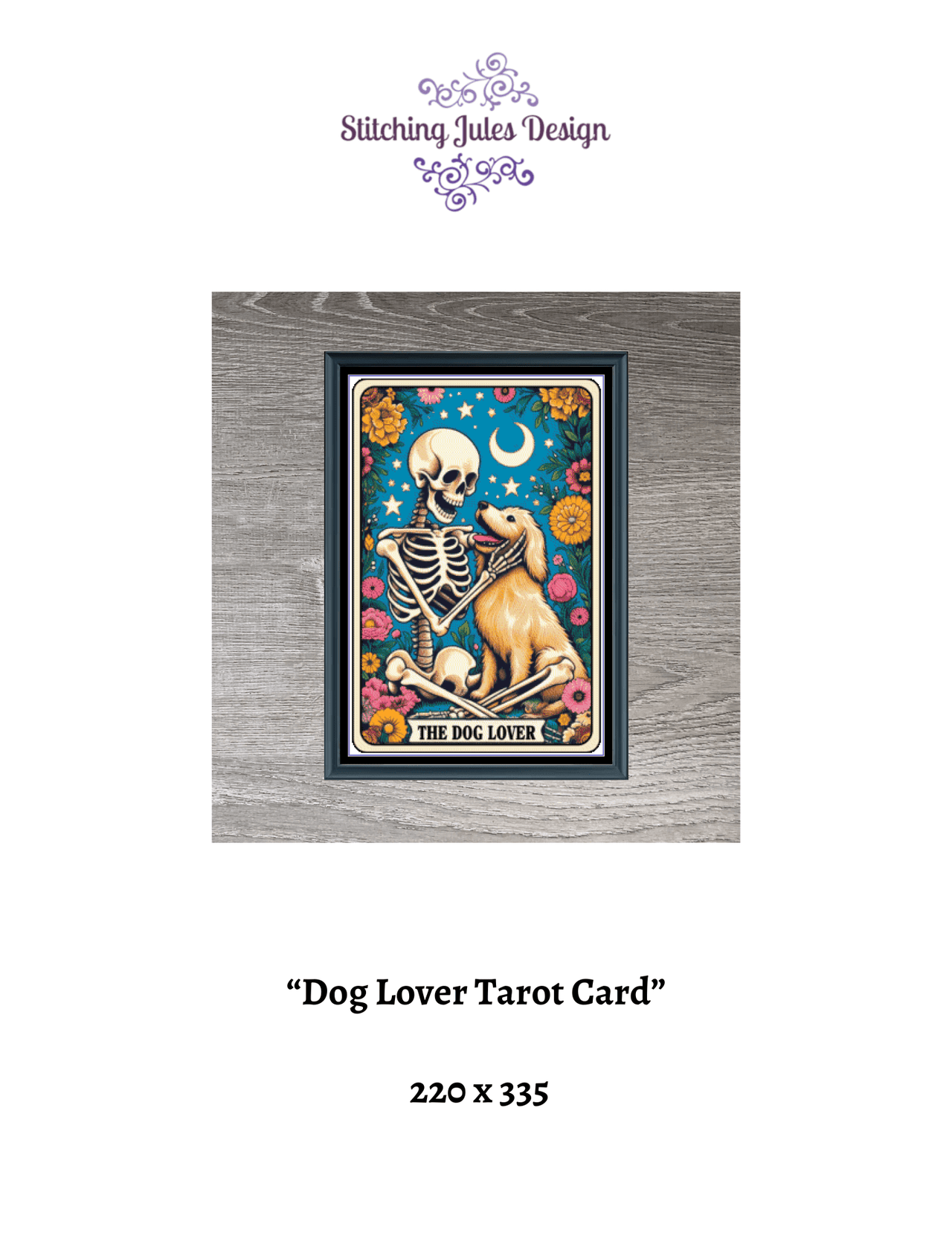 Dog Lover Pet Tarot Card Funny Counted Cross Stitch Pattern Digital Download