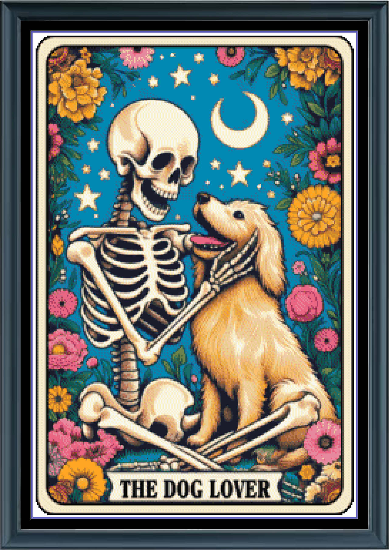 Dog Lover Pet Tarot Card Funny Counted Cross Stitch Pattern Digital Download