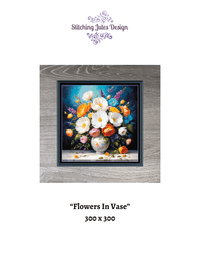 Thumbnail for Vase Of Flowers Floral Large Full Coverage Counted Cross Stitch Pattern Digital Download