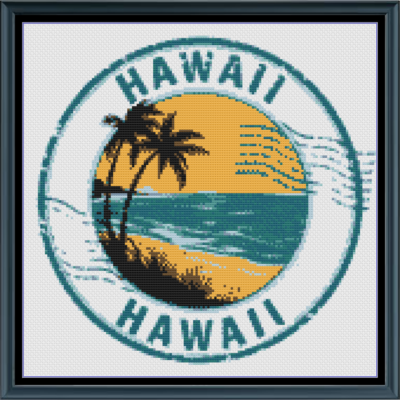 Hawaii Honolulu US State Counted Cross Stitch Pattern | Instant Download PDF