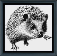 Thumbnail for Hedgehog Animal Counted Cross Stitch Pattern | Animal Cross Stitch Pattern | Monochrome Blackwork | Instant Download PDF