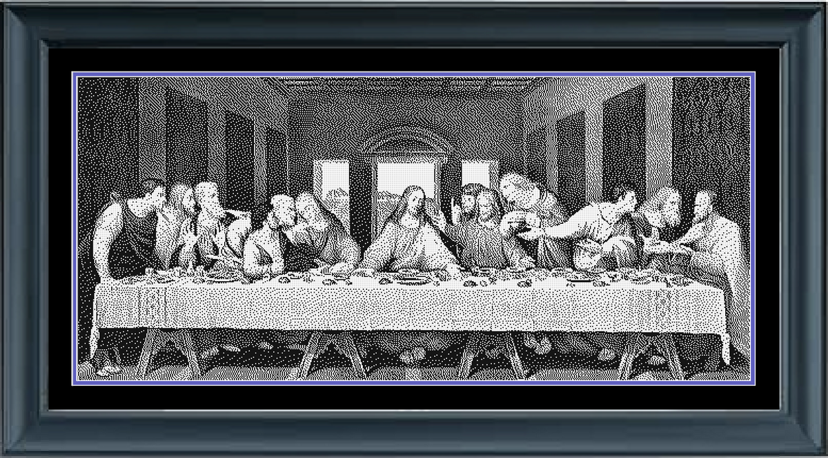 Last Supper Da Vinci Counted Cross Stitch Pattern | Religious Cross Stitch | Monochrome Blackwork | Instant Download PDF