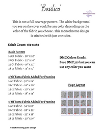 Thumbnail for Basilica Cross Stitch Pattern | Architecture Monochrome Blackwork Cross Stitch Pattern | Instant Download PDF