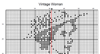 Thumbnail for Vintage Fancy Lady Counted Cross Stitch Pattern | Monochrome Cross Stitch | Instant Download PDF