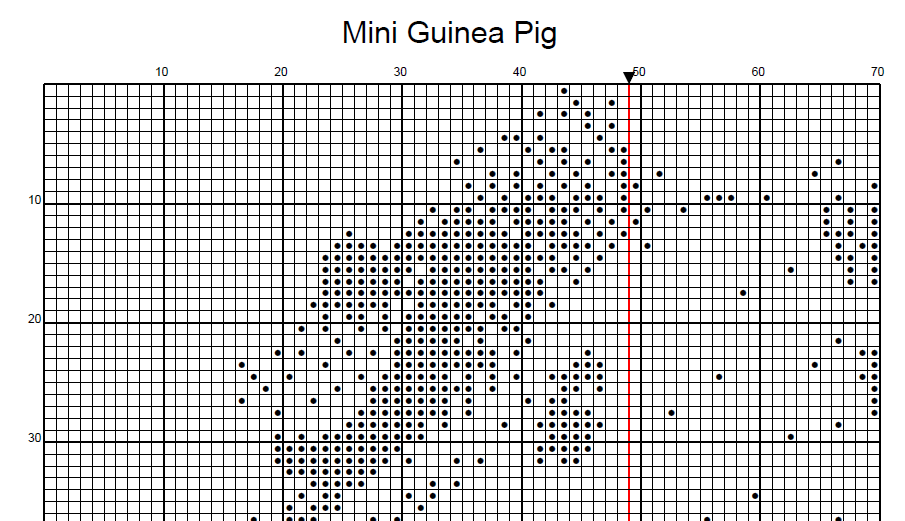 Mini Guinea Pig Animal Monochrome Counted Cross Stitch Pattern Digital Download