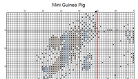 Thumbnail for Mini Guinea Pig Animal Monochrome Counted Cross Stitch Pattern Digital Download