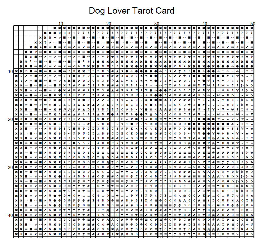 Dog Lover Pet Tarot Card Funny Counted Cross Stitch Pattern Digital Download