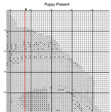 Puppy Christmas Xmas Present Dog Breed Counted Cross-Stitch Pattern