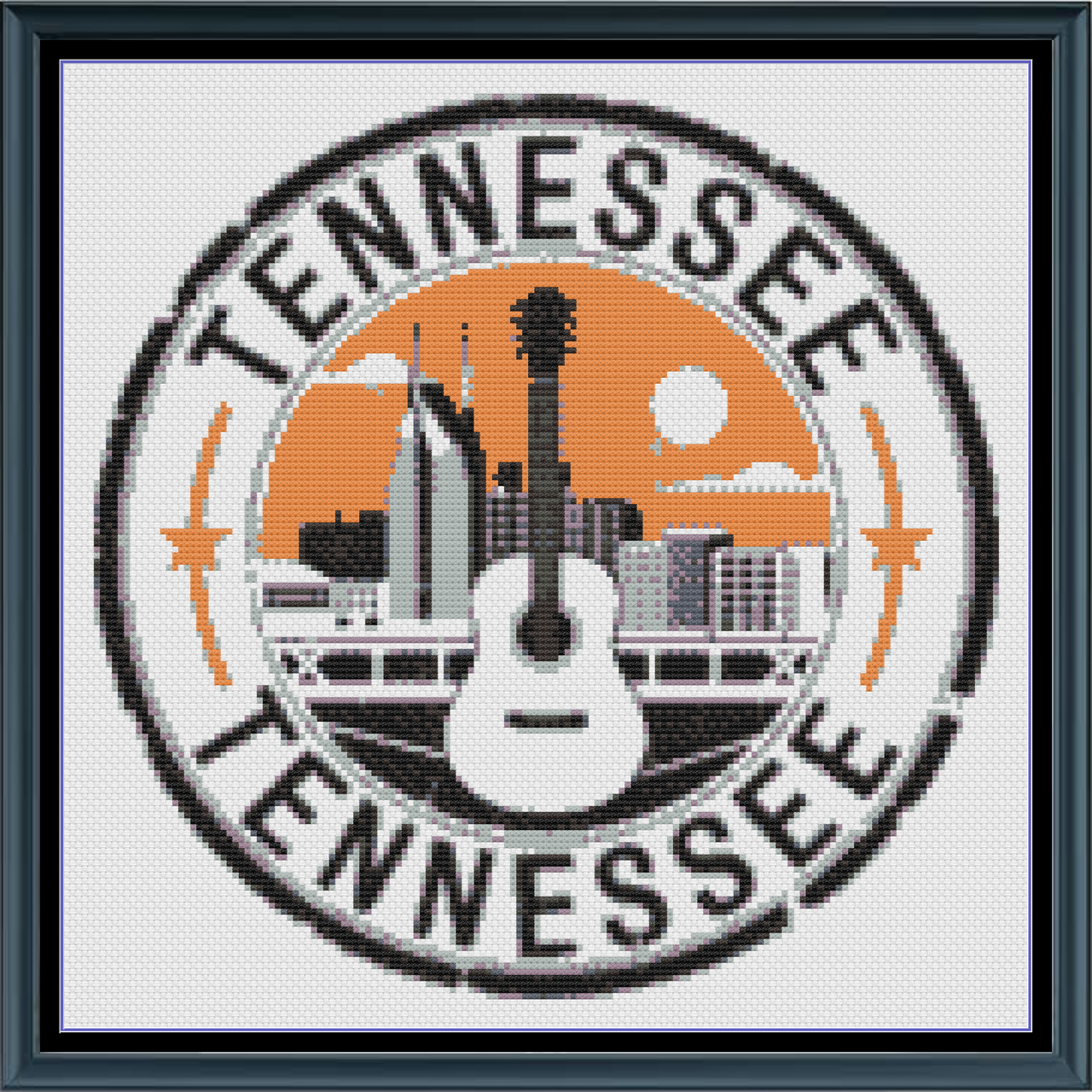 Tennessee Nashville US State Counted Cross Stitch Pattern | Digital Download PDF