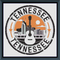 Thumbnail for Tennessee Nashville US State Counted Cross Stitch Pattern | Digital Download PDF