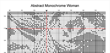 Abstract Woman Counted Cross Stitch Pattern | Monochrome Blackwork | Instant Download PDF