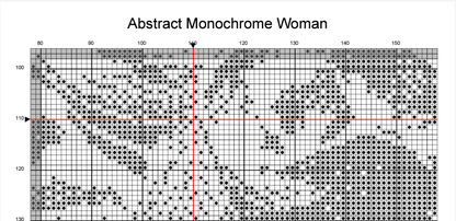 Abstract Woman Counted Cross Stitch Pattern | Monochrome Blackwork | Instant Download PDF