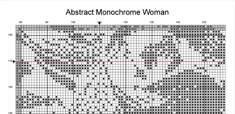 Abstract Woman Counted Cross Stitch Pattern | Monochrome Blackwork | Instant Download PDF