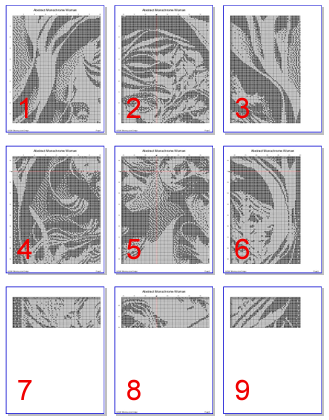 Abstract Woman Counted Cross Stitch Pattern | Monochrome Blackwork | Instant Download PDF