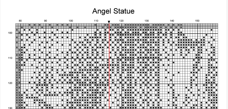 Angel Statue Counted Cross Stitch Pattern | Monochrome Blackwork | Instant Download PDF