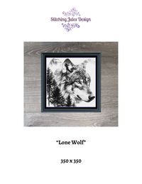 Thumbnail for Lone Wolf Counted Cross Stitch Pattern | Wildlife Cross Stitch | Monochrome Pattern | Instant Download PDF