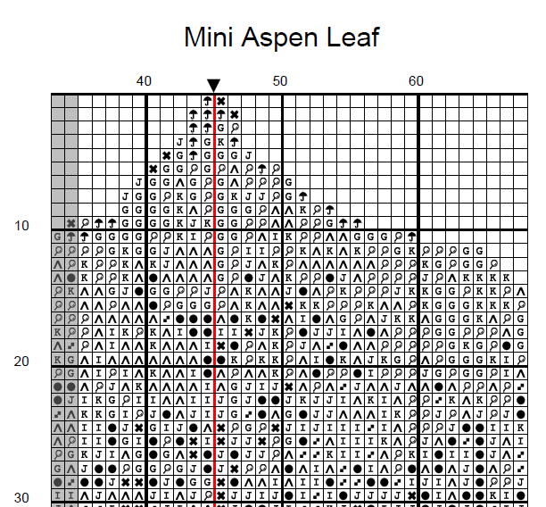 Printful Cross Stitch Pattern Aspen Leaf Cross Stitch Pattern Instant PDF Download