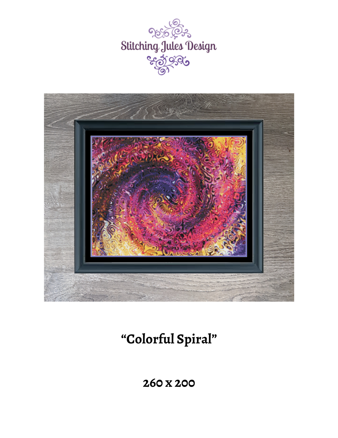 Colorful Spiral Counted Cross Stitch Pattern | Counted Cross Stitch | Instant PDF Download