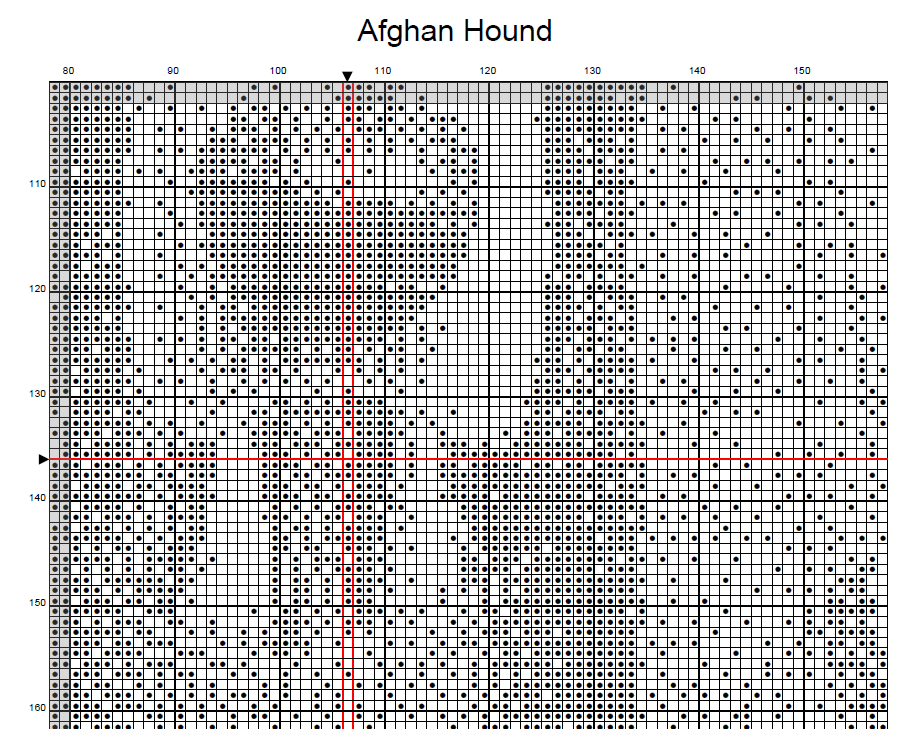 Stitching Jules Design Cross Stitch Pattern Afghan Hound Dog Canine Breed Monochrome Counted Cross Stitch Pattern Digital Download