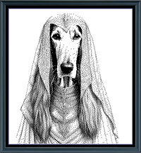 Thumbnail for Stitching Jules Design Cross Stitch Pattern Afghan Hound Dog Canine Breed Monochrome Counted Cross Stitch Pattern Digital Download