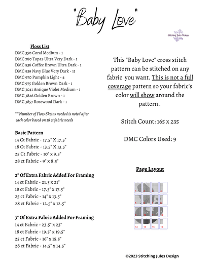 Stitching Jules Design Cross Stitch Pattern African American Cross Stitch Pattern | Mother's Day Cross Stitch Pattern | Instant PDF Download Pattern