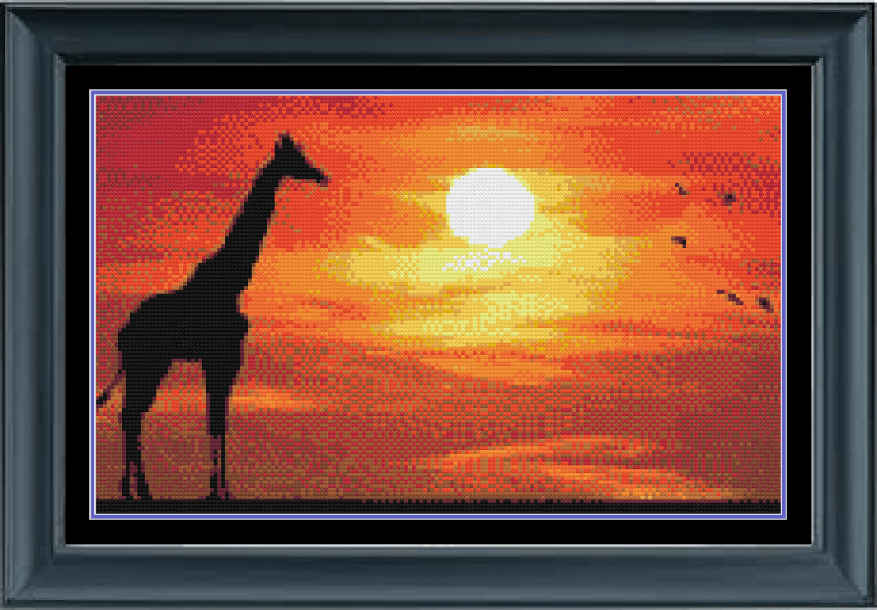 Stitching Jules Design Cross Stitch Pattern African Sunset Cross Stitch Pattern | Giraffe Cross Stitch Pattern | Digital PDF Download