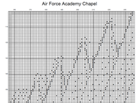 Thumbnail for Stitching Jules Design Cross Stitch Pattern Air Force Acadmy Chapel Military USAF Monochrome Blackwork Counted Cross Stitch Pattern Digital Download