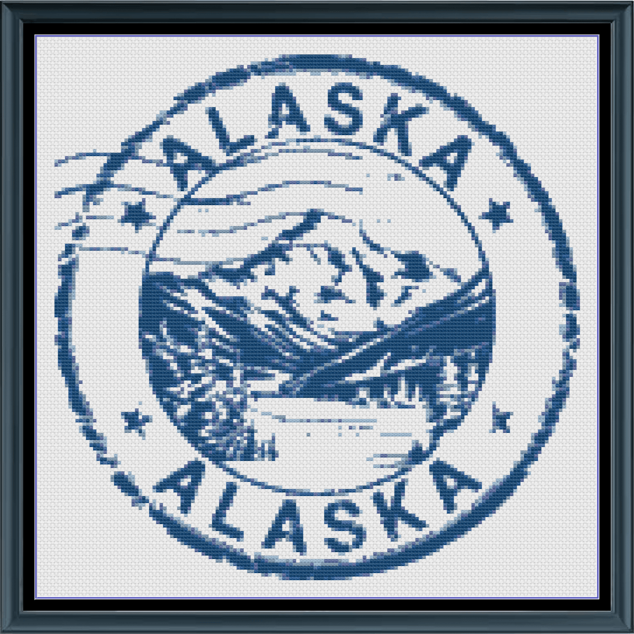 Stitching Jules Design Cross Stitch Pattern Alaska US State Counted Cross Stitch Pattern | Instant Download PDF