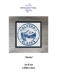 Thumbnail for Stitching Jules Design Cross Stitch Pattern Alaska US State Counted Cross Stitch Pattern | Instant Download PDF