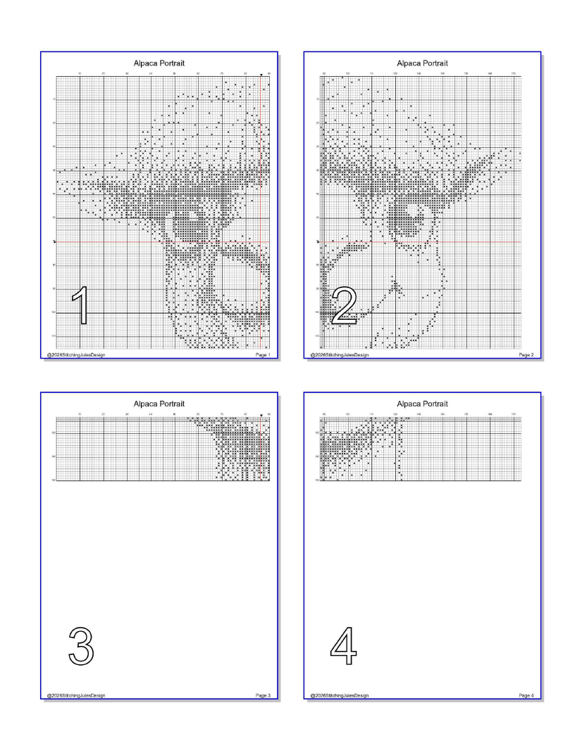 Stitching Jules Design Cross Stitch Pattern Alpaca Barnyard Animal Mini Monochrome Counted Cross-Stitch Pattern (Digital Download)