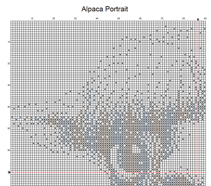 Stitching Jules Design Cross Stitch Pattern Alpaca Barnyard Animal Mini Monochrome Counted Cross-Stitch Pattern (Digital Download)