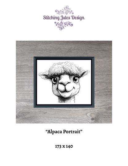 Stitching Jules Design Cross Stitch Pattern Alpaca Barnyard Animal Mini Monochrome Counted Cross-Stitch Pattern (Digital Download)