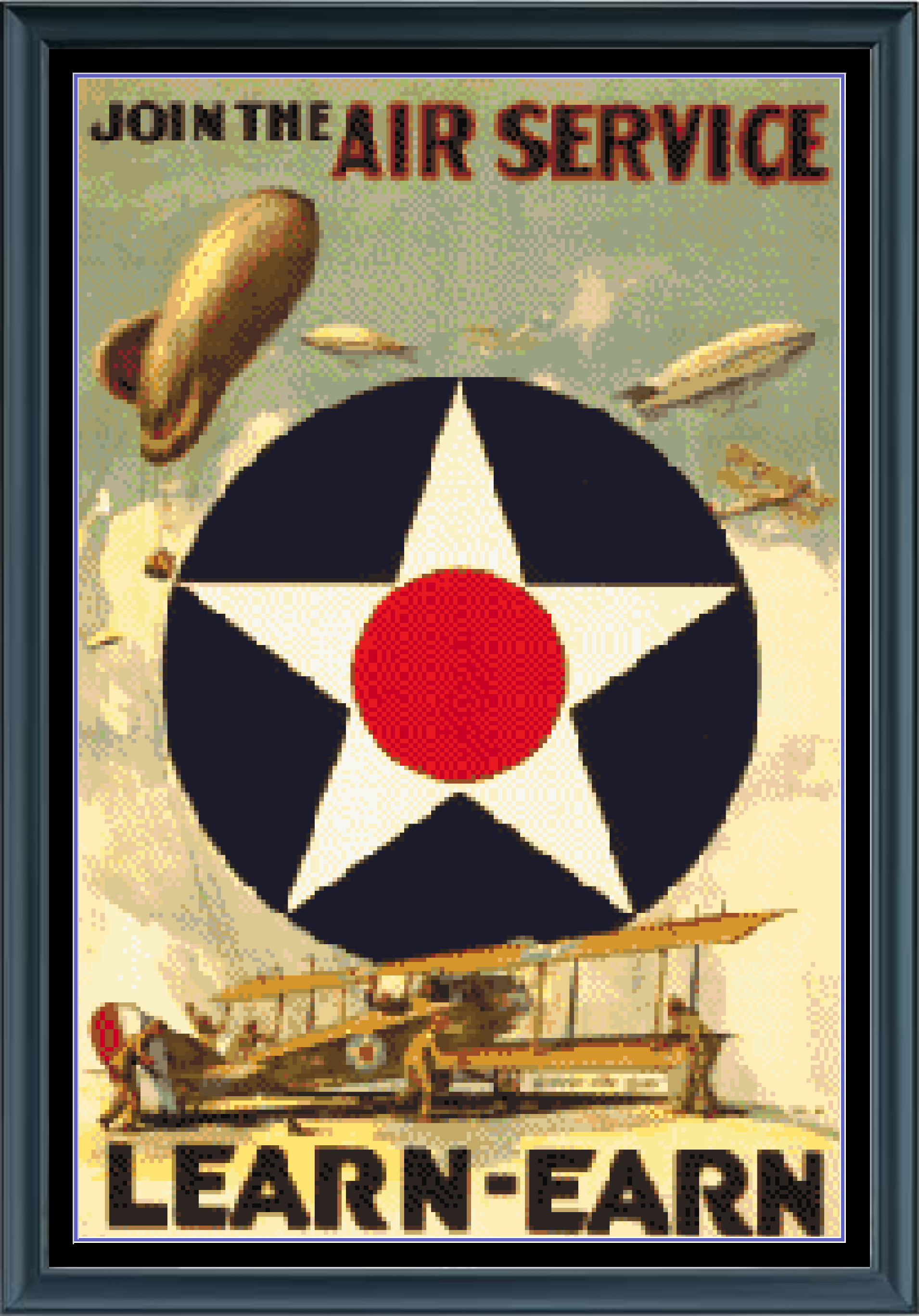 Stitching Jules Design Cross Stitch Pattern America Military Air Force Vintage War Poster Counted Cross Stitch Pattern Digital Download