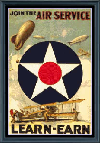 Stitching Jules Design Cross Stitch Pattern America Military Air Force Vintage War Poster Counted Cross Stitch Pattern Digital Download