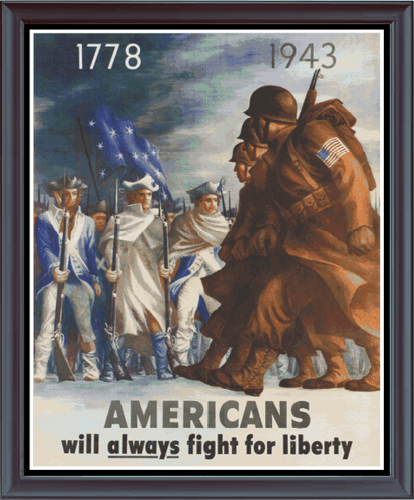 Stitching Jules Design Cross Stitch Pattern American Soldiers Patriotic Supersized Full Coverage Cross Stitch Pattern Digital Download