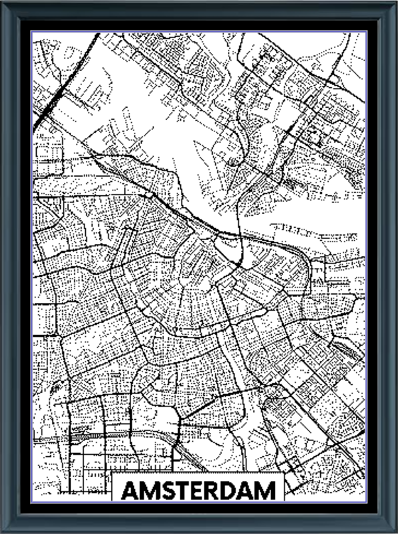 Stitching Jules Design Cross Stitch Pattern Amsterdam Netherlands Europe City Map Monochrome Blackwork Counted Cross Stitch Pattern Digital Download