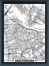 Thumbnail for Stitching Jules Design Cross Stitch Pattern Amsterdam Netherlands Europe City Map Monochrome Blackwork Counted Cross Stitch Pattern Digital Download