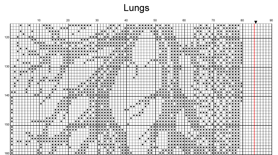 Stitching Jules Design Cross Stitch Pattern Anatomy Lungs Human Counted Cross-Stitch Pattern | Premium Cross-Stitch Pattern | Instant Download PDF