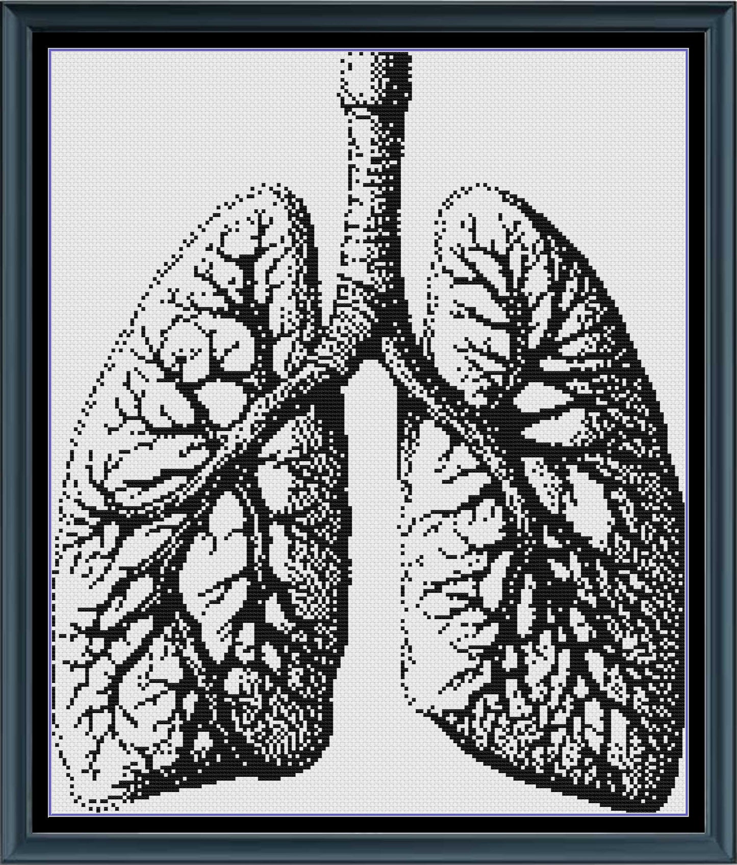 Stitching Jules Design Cross Stitch Pattern Anatomy Lungs Human Counted Cross-Stitch Pattern | Premium Cross-Stitch Pattern | Instant Download PDF
