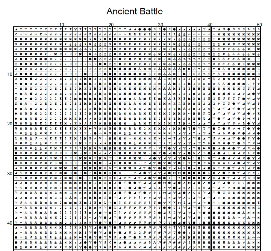 Stitching Jules Design Cross Stitch Pattern Ancient Greek Roman Battle Warrior Full Coverage Counted Cross-Stitch Pattern (Digital Download)