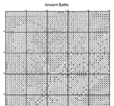 Stitching Jules Design Cross Stitch Pattern Ancient Greek Roman Battle Warrior Full Coverage Counted Cross-Stitch Pattern (Digital Download)